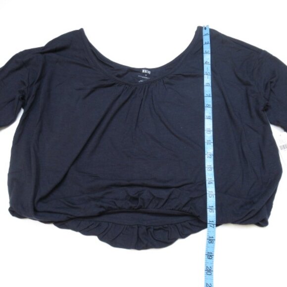 Anthropologie Maeve Long-Sleeve Bubble Top Navy Blue XS - Picture 4 of 10